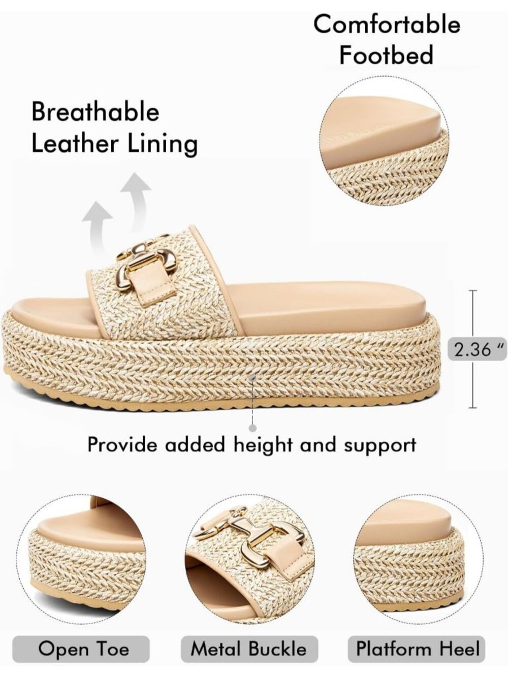 Women's Light Brown Comfortable Stylish Casual Beach Style Round Open Toe Sandal - Picture 4 of 5